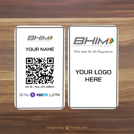BHIM UPI Secure QR Code Merchant Payment Display Card (Non NFC)