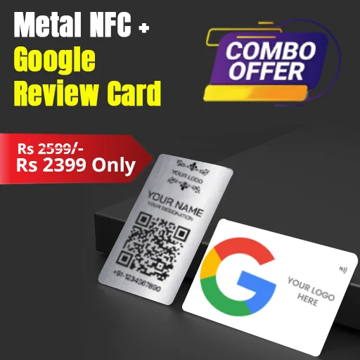 Brand Boost Bundle – 1 Google Review Card Plus 1 Metal NFC Card