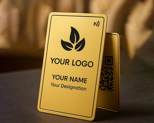 Elegant Gold-Plated Metal NFC Card (Engraving)