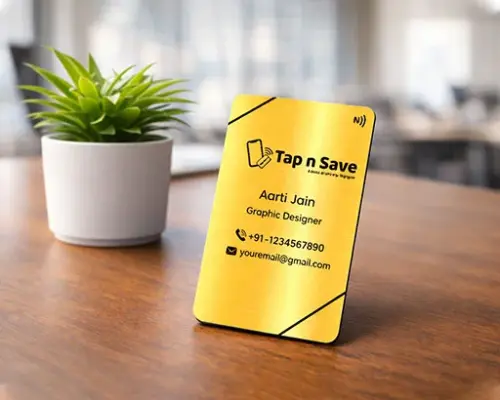 High-End Gold Finish Metal Smart Tap Card for Effortless Contact Sharing (Engraving)