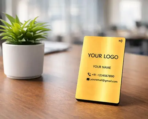 Premium Golden Metal NFC Business Card with Contactless Smart Technology (Engraving)