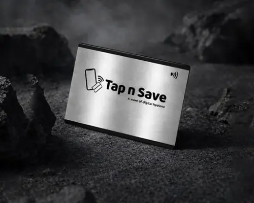 Elegant Silver-Plated Metal NFC Card with Advanced Tap-to-Share Technology
