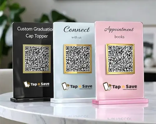 Smart Connect Display Combo (Pack of 3) – NFC Enabled with Gold-Border QR