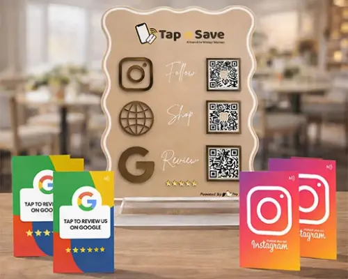 All-in-One Restaurant Google Review & Instagram Growth Display Combo