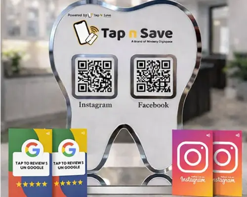 All-in-One Dental Clinic Google Review, Instagram & Facebook Engagement Display Combo