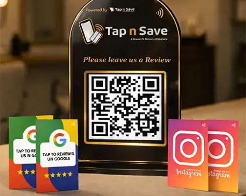 Premium Restaurant Google Review & Instagram Growth Counter Display Combo