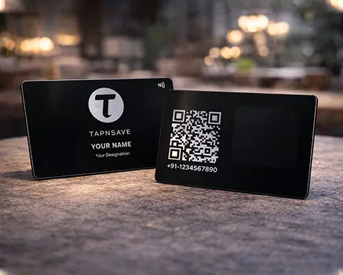 Elite Black Metal NFC Business Card with Seamless Digital Profile Sharing (Engraving)