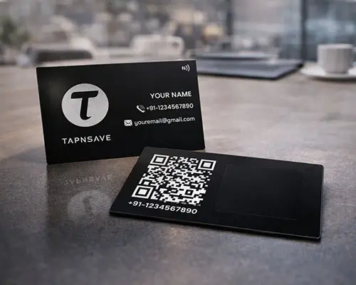 Luxury Black Metal Digital Visiting Card (Engraving)