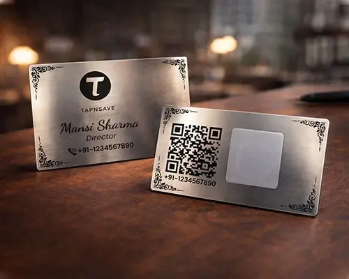 Premium Silver Metal NFC Business Card with Contactless Smart Technology (Engraving)