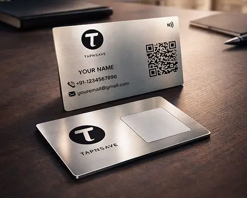 Elite Silver Metal NFC Business Card with Seamless Digital Profile Sharing (Engraving)
