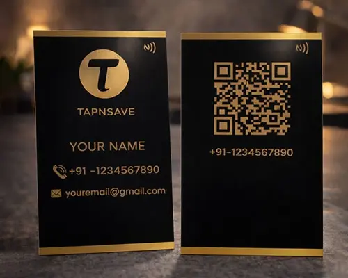 Customisable Black Metal NFC Card with Branding & Digital Links (Engraving)