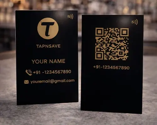 Luxury Matte Black Metal Digital Visiting Card for Professional Networking (Engraving)