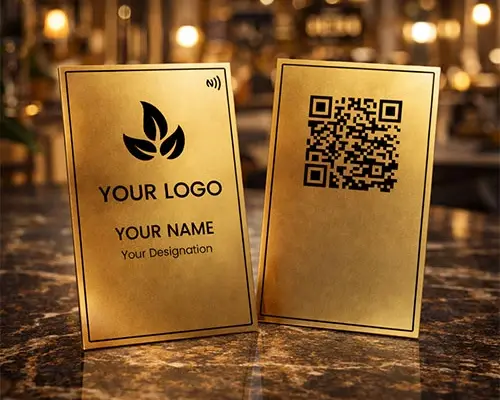 Elegant Gold-Plated Metal NFC Card (Engraving)