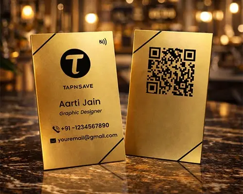 High-End Gold Finish Metal Smart Tap Card for Effortless Contact Sharing (Engraving)