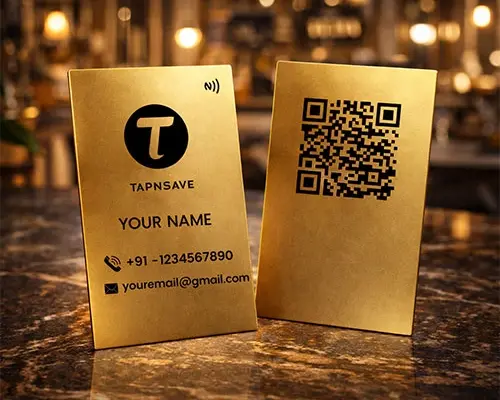 Premium Golden Metal NFC Business Card with Contactless Smart Technology (Engraving)