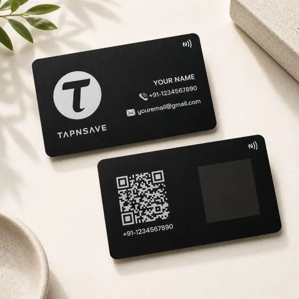Luxury Black Metal Digital Visiting Card (Engraving)