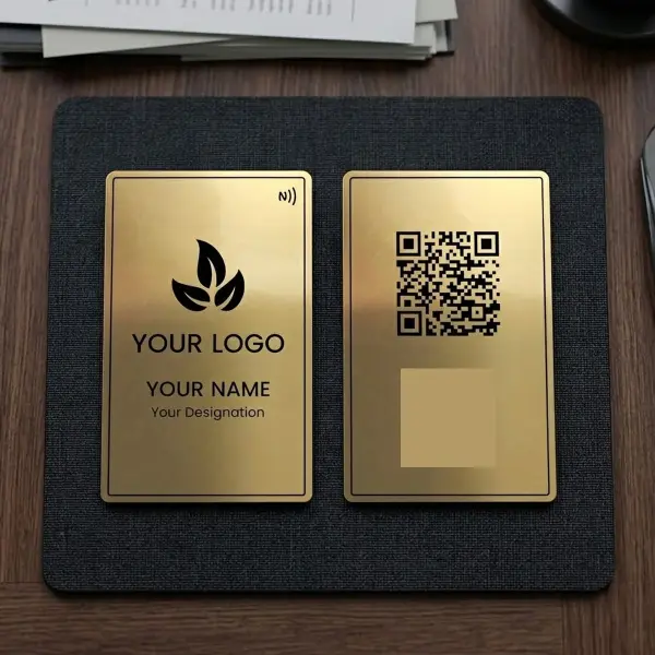 Elegant Gold-Plated Metal NFC Card (Engraving)
