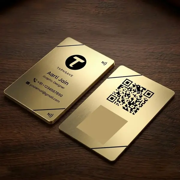 High-End Gold Finish Metal Smart Tap Card for Effortless Contact Sharing (Engraving)