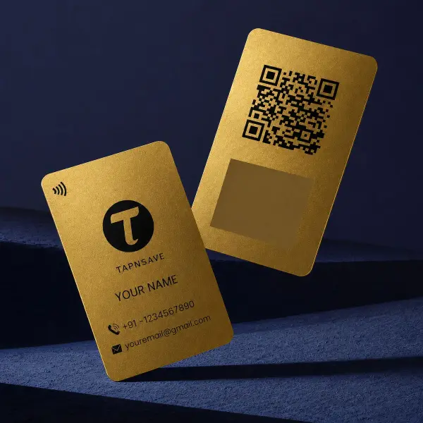 Premium Golden Metal NFC Business Card with Contactless Smart Technology (Engraving)