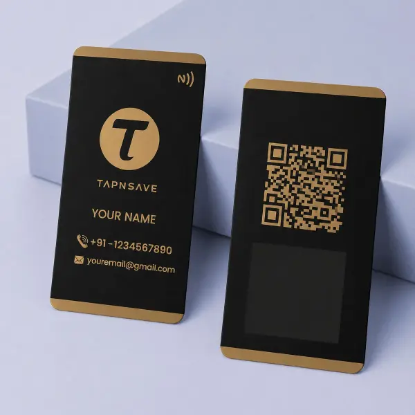 Customisable Black Metal NFC Card with Branding & Digital Links (Engraving)