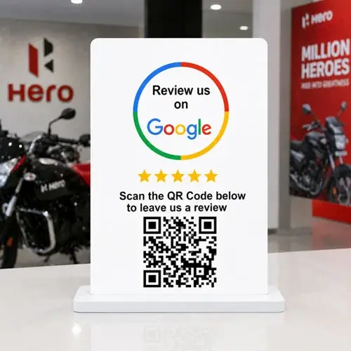 Instant Google Review Collection Standee with NFC & QR for Business Growth -012(4"x6")