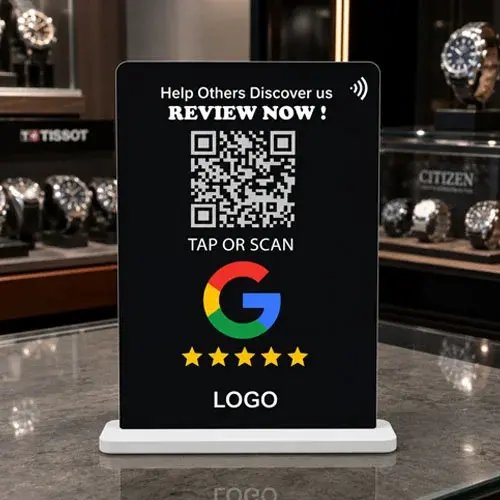 Google Review Rating Booster NFC Standee – Collect More 5-Star Reviews Easily -010(4"x6")