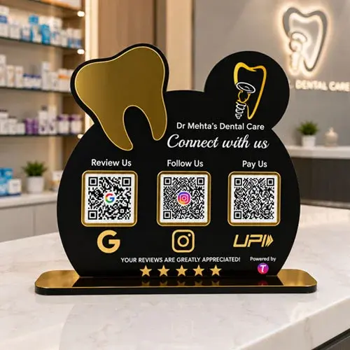 Dental NFC Review, Social Media & Payment Display Stand for Patient Engagement