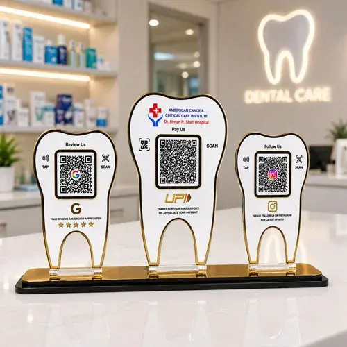Dental Clinic NFC Stand (Reviews, Payment & Social)