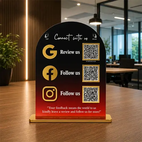 Premium Google Review & Social Media NFC Standee (8 x 10 Inch)