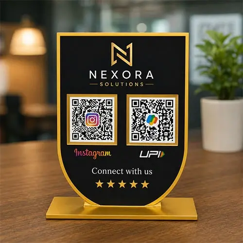 Premium Instagram & UPI QR Standee (5.8 × 8.5 Inch)