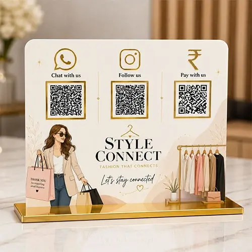 Premium Fashion Store QR Display Standee