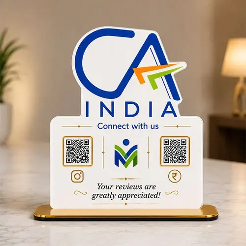 Premium Chartered Accountant QR Display Standee (10 × 8 Inch)