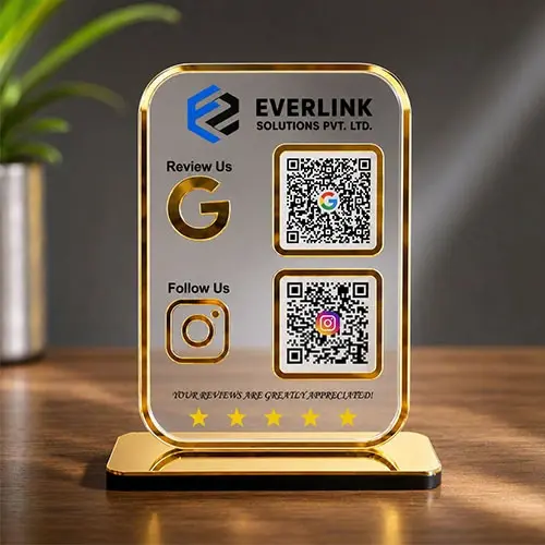 Premium Google Review & Instagram QR Display Standee