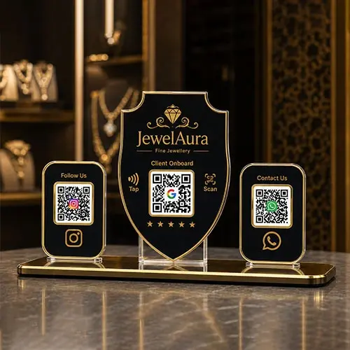 Premium Jewellery NFC Display Standee (3-in-1)
