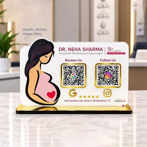 Gynecology Clinic QR & NFC Acrylic Standee