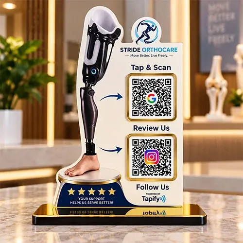 Premium Orthopedic Clinic Google Review & Social Media QR Standee