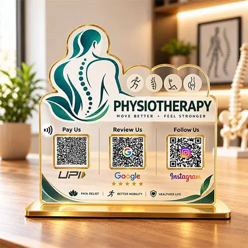 Physiotherapy Smart QR & UPI Engagement Standee