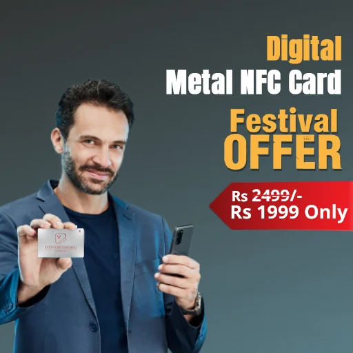 Premium Silver Metal NFC Business Card with Contactless Smart Technology