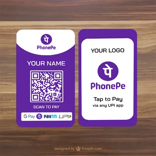 PhonePe Secure QR Payment Display Card (Non NFC)
