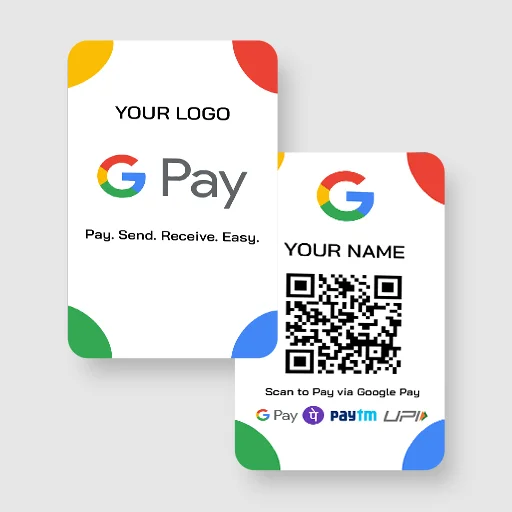 Google Pay Smart QR Code Enabled Business Display Card (Non NFC)