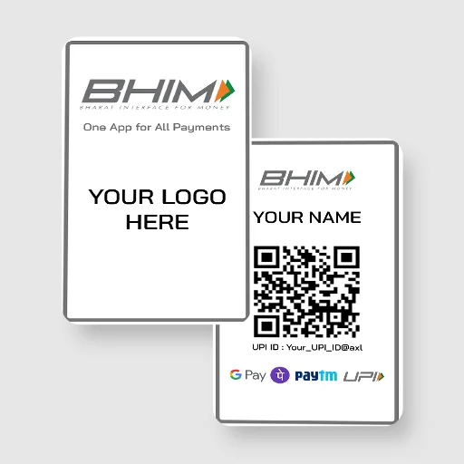 BHIM UPI Secure QR Code Merchant Payment Display Card (Non NFC)