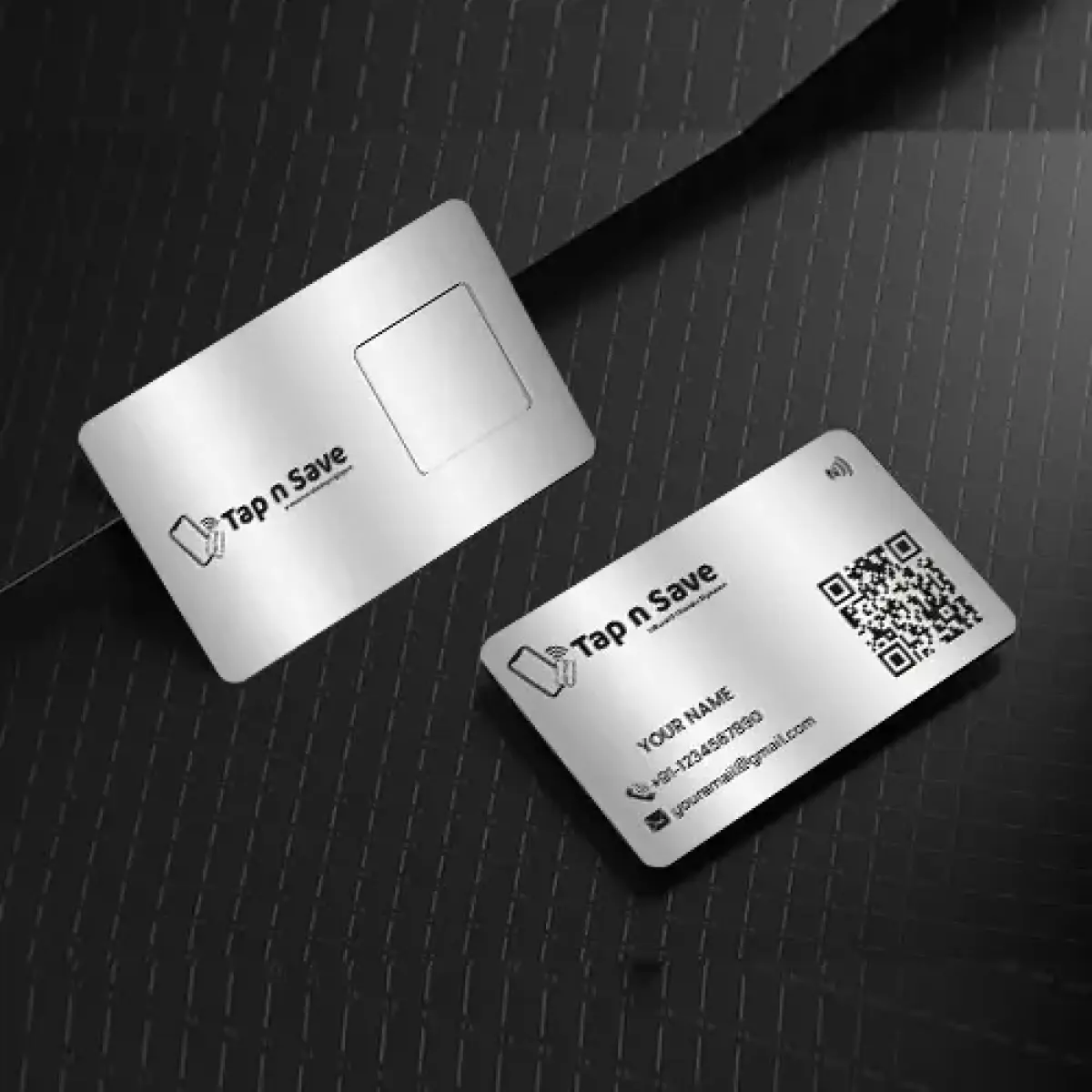 Premium Silver Metal NFC Business Card with Contactless Smart Technology (Engraving)