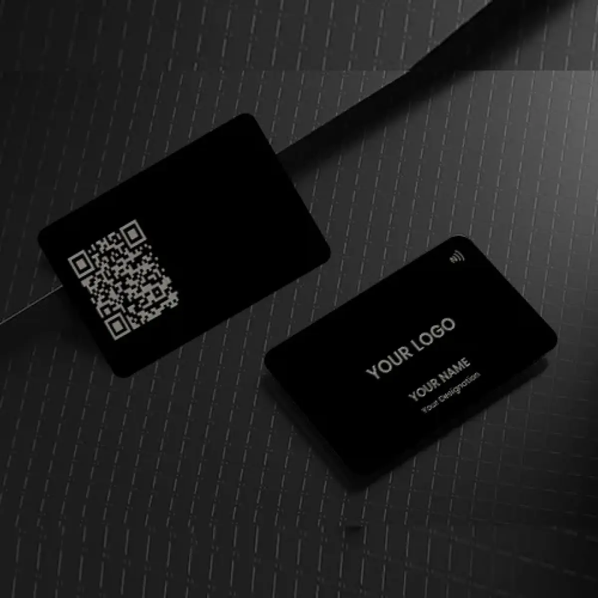 Elite Black Metal NFC Business Card with Seamless Digital Profile Sharing (Engraving)