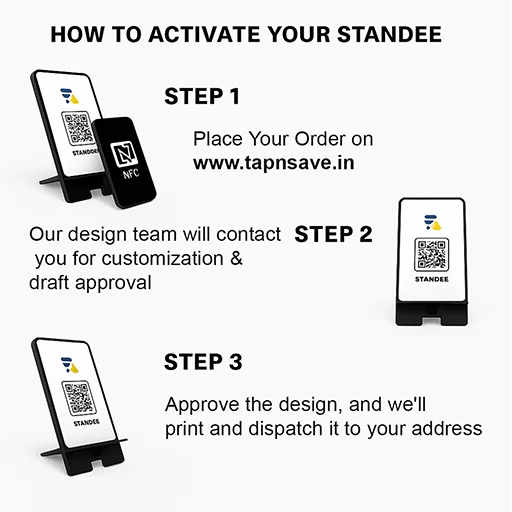 Instant Google Review Collection Standee with NFC & QR for Business Growth -012(4"x6")
