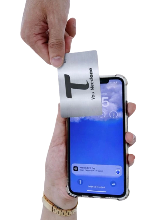 Customer tapping NFC card