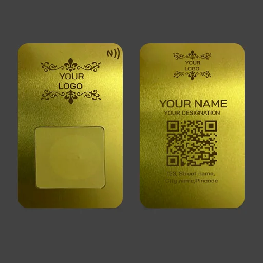 High-End Gold Finish Metal Smart Tap Card for Effortless Contact Sharing