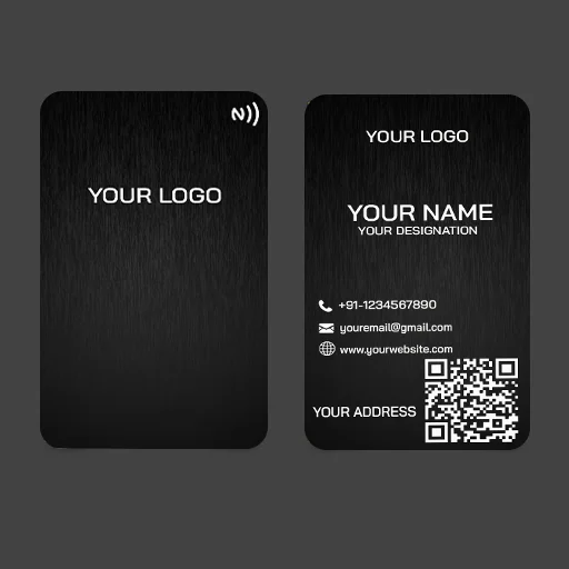 Luxury Matte Black Metal Digital Visiting Card for Professional Networking