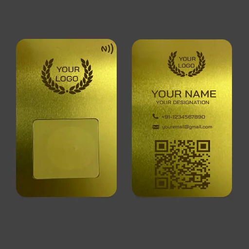 Elite Gold Metal NFC Business Card with Seamless Digital Profile Sharing